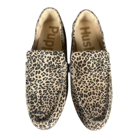 Hush Puppies Women’s Cora Slip On Animal Print Leather Loafers Size-8.5 Wide